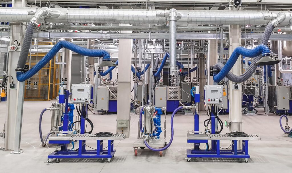 paint filling machine and bag filter